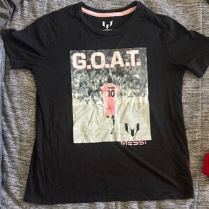 Black Messi G.O.A.T. Kids Short Sleeve Tee